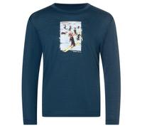 super.natural - Kid's Dachshund Party L/S - Intimo lana merinos 128 blu