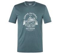 super.natural - Landi Bio Jersey Tee - Maglia merino M grigio/turchese