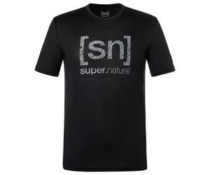 super.natural - Logo Lines Tee - Maglia merino L nero