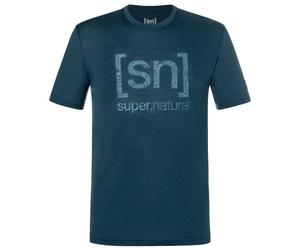 super.natural - Logo Lines Tee - Maglia merino S blu