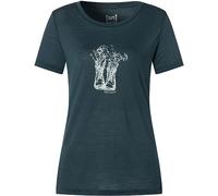 Super.natural Flower Boots Short Sleeve T-shirt Blu M Donna