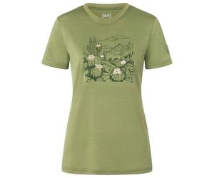 super.natural - Women's Cactus World Bio Jersey Tee - Maglia merino S sage / various
