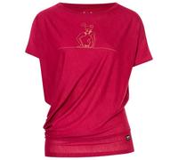 super.natural - Women's Cat Yoga Loose Tee - Maglia merino XL fuchsia