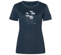 super.natural - Women's Edelweiss Bio Jersey Tee - Maglia merino S blu