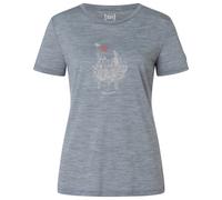 super.natural - Women's Flowerhands Tee - Maglia merino M grigio/ chilli