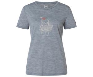 super.natural - Women's Flowerhands Tee - Maglia merino S grigio/ chilli