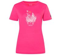 super.natural - Women's Flowerhands Tee - Maglia merino S rosa/ tobacco glitter