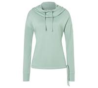 super.natural - Women's Funnel Bio Hoodie - Felpa di merino con cappuccio XL grigio/verde
