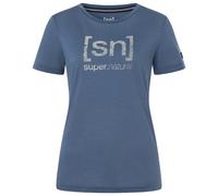 super.natural - Women's Logo Lines Tee - Maglia merino M blu/grigio