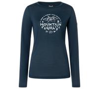 super.natural - Women's Mountain Girl L/S - Maglia merino M blu/bianco