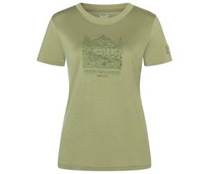 super.natural - Women's Mountain Lovers Bio Jersey Tee - Maglia merino XS sage / leaf melange