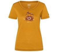 super.natural - Women's Mrs Crab Tee - Maglia merino L dried tobacco / various