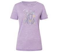 super.natural - Women's Rock Flowers Tee - Maglia merino S lilla