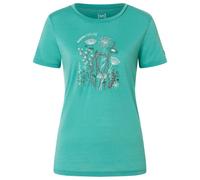 super.natural - Women's Rock Flowers Tee - Maglia merino S turchese