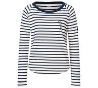 super.natural - Women's Sea Horse Stripe Bio Crew - Maglia a manica lunga merino S bianco/grigio
