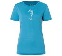 super.natural - Women's Sea Horse Tee - Maglia merino L blu/bianco