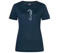 super.natural - Women's Sea Horse Tee - Maglia merino M blu/bianco