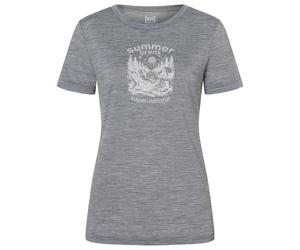super.natural - Women's Summer Break Tee - Maglia merino S grigio/bianco