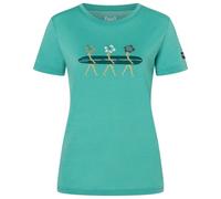 super.natural - Women's Surfing Flowers Tee - Maglia merino S verde/ various