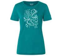 super.natural - Women's Under The Sea Tee - Maglia merino L pacific /verde