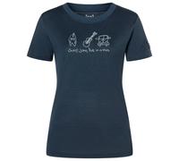 super.natural - Women's Van Life Bio Jersey Tee - Maglia merino M blu/grigio