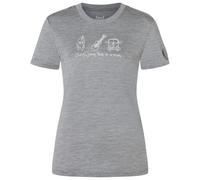 super.natural - Women's Van Life Bio Jersey Tee - Maglia merino M grigio/bianco
