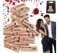Super Naughty Gioco con blocchi impilabili in legno per coppie, Love & Naughty, per costruire torri impilabili (48 pezzi)