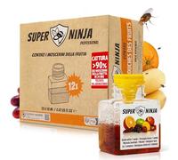 Super Ninja Trappola Moscerini Frutta per Interni - 12 Pezzi, trappola per moscerini della frutta efficace per casa e cucina, attiva fino a 3 settimane, adatta a bambini e animali domestici
