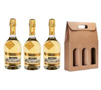 SUPER OFFERTA ! BOX IN CARTONE 3 BOTTIGLIE di Pignoletto Brut Millesimato DOC 2020 -Villa Cialdini- 750ml 12%