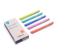 SUPER PETIT - 5 pennarelli a punta fine cancellabili a secco - per set in silicone e lavagna bianca - colori alla moda pastello: turchese - corallo - lime - blu marino - viola - dai 3 anni in su.