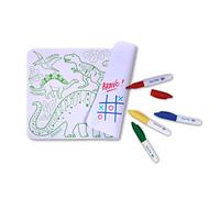 SUPER PETIT - Gioco educativo - Colorazione Dino - Reversibile - Viene fornito con 4 pennarelli cancellabili in diversi colori - Facile da pulire - Riutilizzabile - Antibatterico - Da 3 anni
