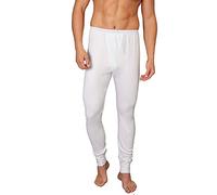 SUPER PIPPO Mutanda Aperta Lunga Uomo Calzamaglia Termica invernale Cotone Caldo - Pantaloni Termici, Sottotuta Moto, Leggings Uomo, Collant Uomo Invernale, Intimo Termico Uomo Taglia 5 Bianco