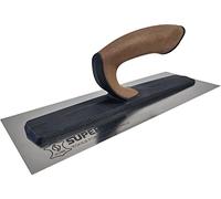 Super Prof by Maurerfreund, spatola lisciante FLEX Comfort, supporto extra leggero in carbonio con manico in pelle, lama in acciaio inox molto flessibile 0,3 mm (405 x 120)