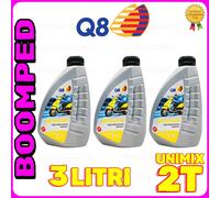 ⭐SUPER PROMO⭐ 3 litri OLIO MISCELA Q8 UNIMIX SCOOTER 2T 100% MINERALE 03QE04