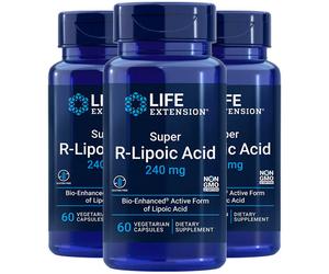 Super R-Lipoico Acido 240mg Bio-Enhanced Act. Lipoico 3X60 Tappi LIFE Extension