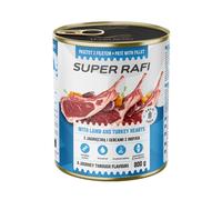 Super Rafi con agnello e cuori di tacchino per cani 800 g
