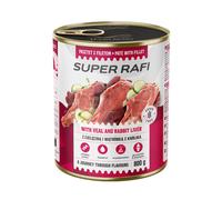 Super Rafi con carne di vitello e fegato di coniglio per cani 800 g