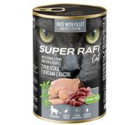 Super Rafi Sterilised Cat 24 x 400 g - Faraona e cuori di anatra