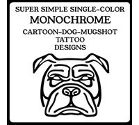 SUPER SIMPLE SINGLE-COLOR MONOCHROME CARTOON-DOG-MUGSHOT TATTOO DESIGNS