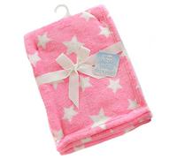 Super Soft Baby Girl rosa corallo pile con stelle bianche Wrap (rosa)