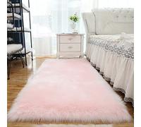 Super Soft Pink Fur Area Rug 150 x 180 cm Fluffy Sheepskin Carpet for Living Room Plush Bedroom Matte Modern Fuzzy Indoor Silk Rugs Cozy Home Decor