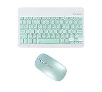 Super Space Tastiera e mouse wireless Bluetooth, ultra-sottile, 2,4 GHz, tastiera e mouse wireless per iPad Pro/iPad Air/iPad 9.7 e altri dispositivi iOS Android Windows, verde