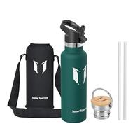 Super Sparrow Borraccia Termica 620ml - Bottiglia Termica Senza Perdite - Senza BPA Borracce Bambini - Per Scuola, Sport, Campeggio, Palestra, Ciclismo - Con 2 Tappi