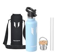 Super Sparrow Borraccia Termica 750ml - Bottiglia Termica Senza Perdite - Senza BPA Borracce Bambini - Per Scuola, Sport, Campeggio, Palestra, Ciclismo - Con 2 Tappi
