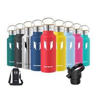 Super Sparrow Doppia Parete in Acciaio Inox Coibentato Bottiglia di Acqua - 500ml - Isolante Della Borraccia - Perfetto Thermos - Privo di BPA, BPS, Ftalati