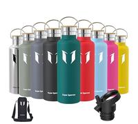 Super Sparrow doppia parete in acciaio inox coibentato bottiglia di acqua - 750ml - isolante della borraccia - perfetto Thermos - Privo di BPA, BPS, ftalati, Verde Scuro