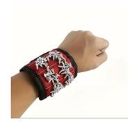 Super Strong Magnetic Wristband Tool Belt, Unique Support Design Holds Screws, Nails, Bulloni, Drill Bits Securely, Adjustable Professional Worksite Organizer(Red)