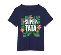 Super Tata Annuncio di Gravidanza, Bel Regalo a Sorpresa Maglietta, Donna Plus-Size, Navy, 6X
