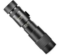 Super teleobiettivo zoom professionale 4K 10-300 x 40 mm, telescopio monoculare per birdwatching, campeggio, escursionismo (con treppiede e clip argento)