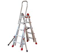 SUPER TELES Scala Telescopica Professionale in Alluminio H lavoro 4,70 metri completa di bracciolo e stabilizzatori telescopici TELES.T5SBS